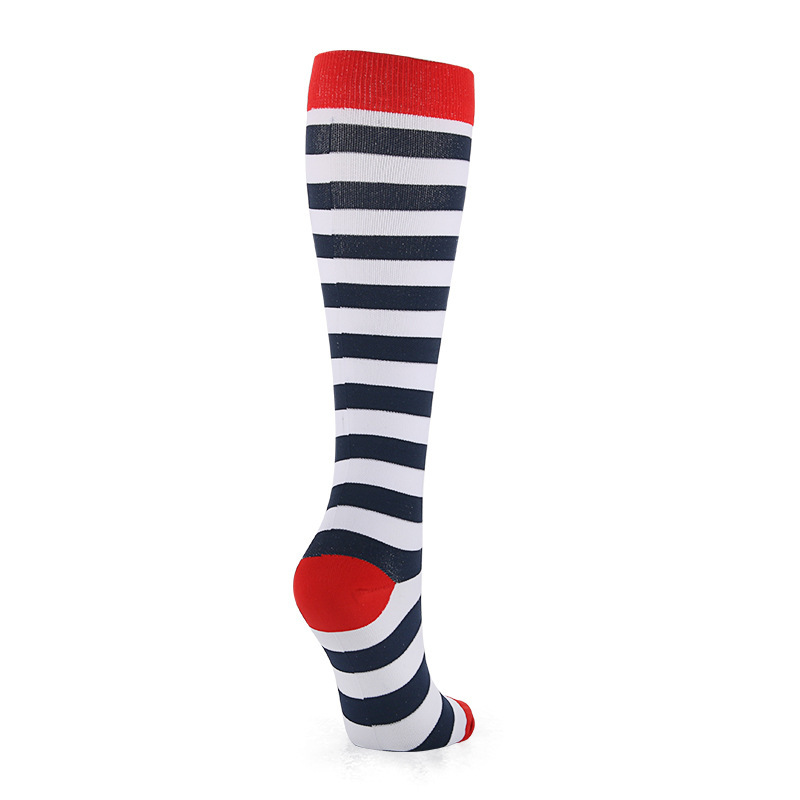 Striped Compression Sock Marathon Runners Quick Dry Outdoor Riding Breathable Socks Boots Hose Riding Comression Scoks for Flight